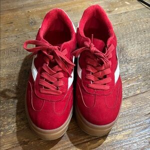 Madden Girl Red and White Sneakers